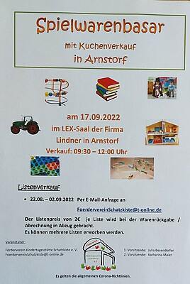 Banner Spielwarenbasar in Arnstorf