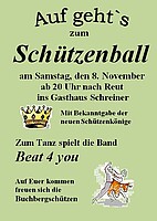 Logo Schützenball der Buchbergschützen Reut im Gasthaus Schreiner
