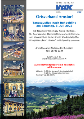 Banner VdK OV Arnstorf - Tagesausflug