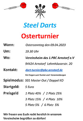Banner Steel Darts - Osterturnier 2023
