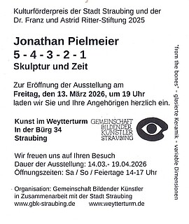 Banner Jonathan Pielmeier 5-4-3-2-1 Skulptur und Zeit