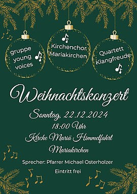 Banner Weihnachtskonzert in Mariakirchen